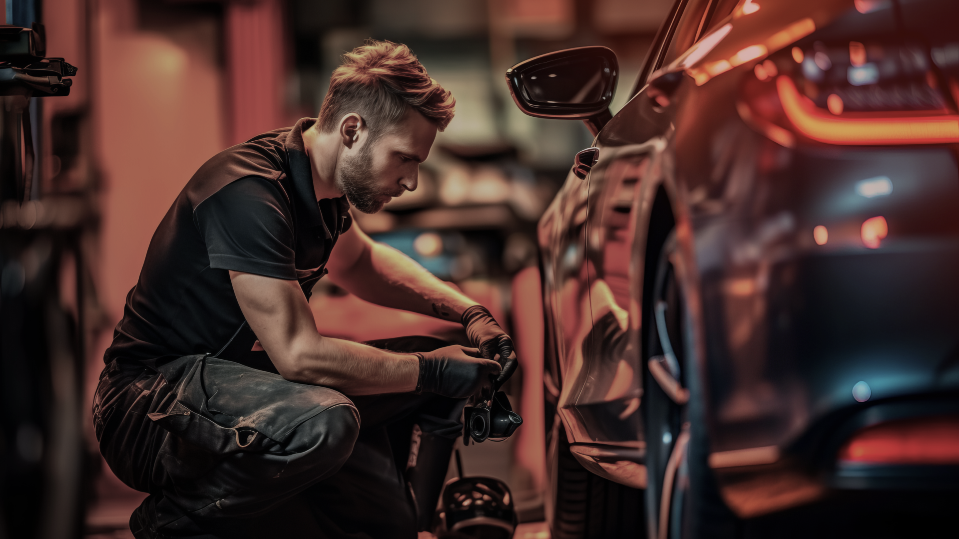Technician working on a vehicle